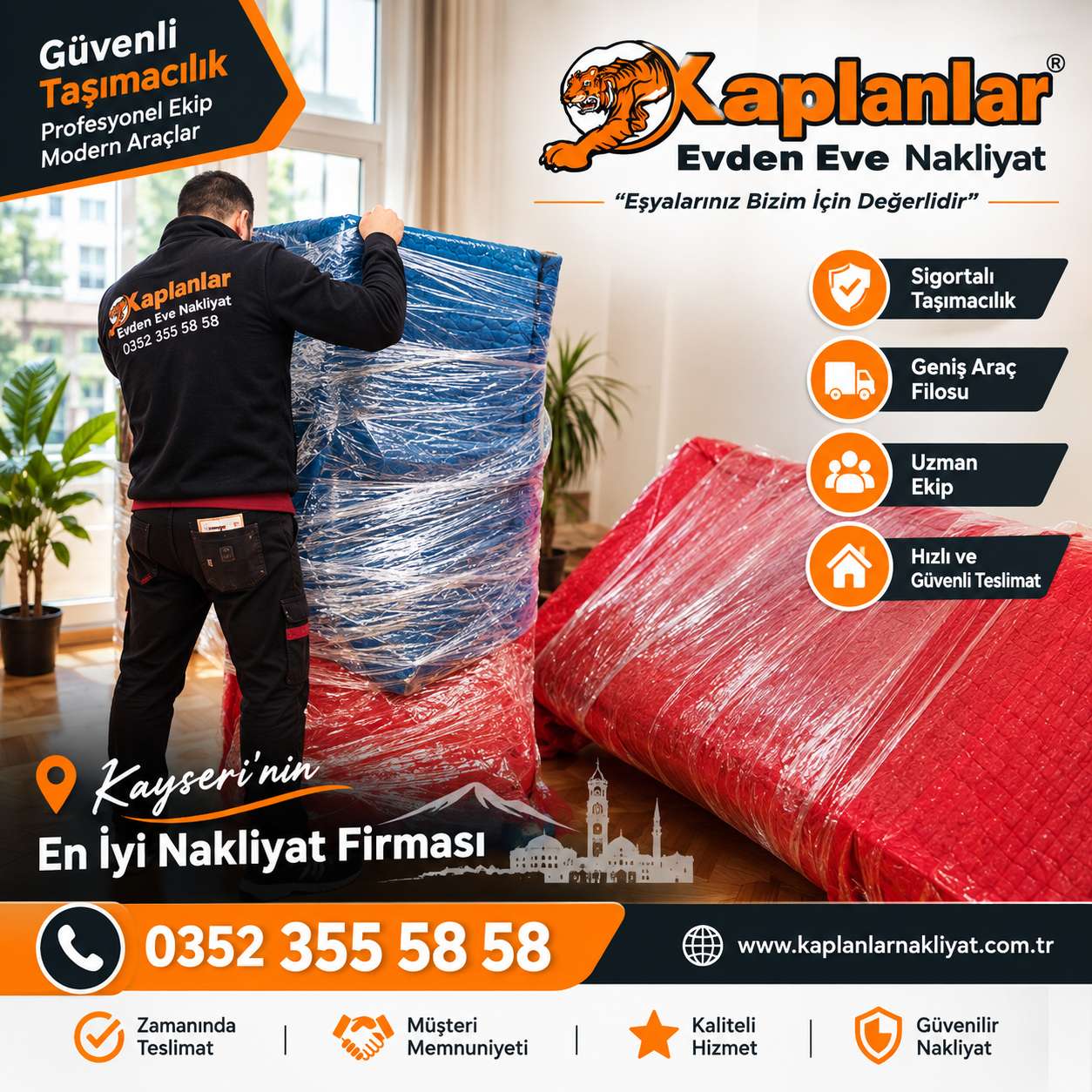 Kocasinan Evden Eve Taşımacılık | Kaplanlar Nakliy-Kayseri Evden Eve Nakliyat  KAPLANLAR ® Ev Taşıma 0541 173 38 38