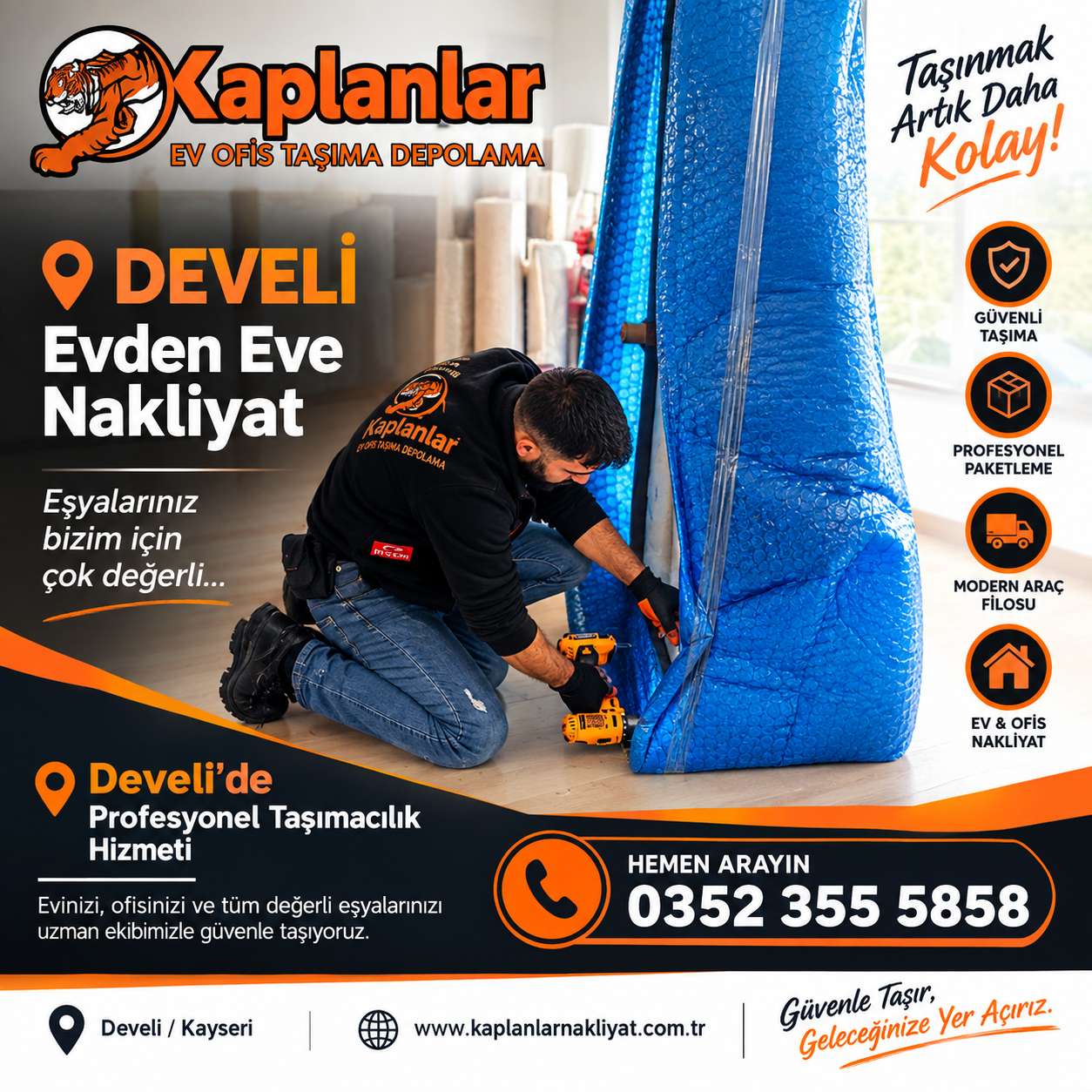 Develi Evden Eve Nakliyat Kaplanlar Nakliyat-Kayseri Evden Eve Nakliyat  KAPLANLAR ® Ev Taşıma 0541 173 38 38